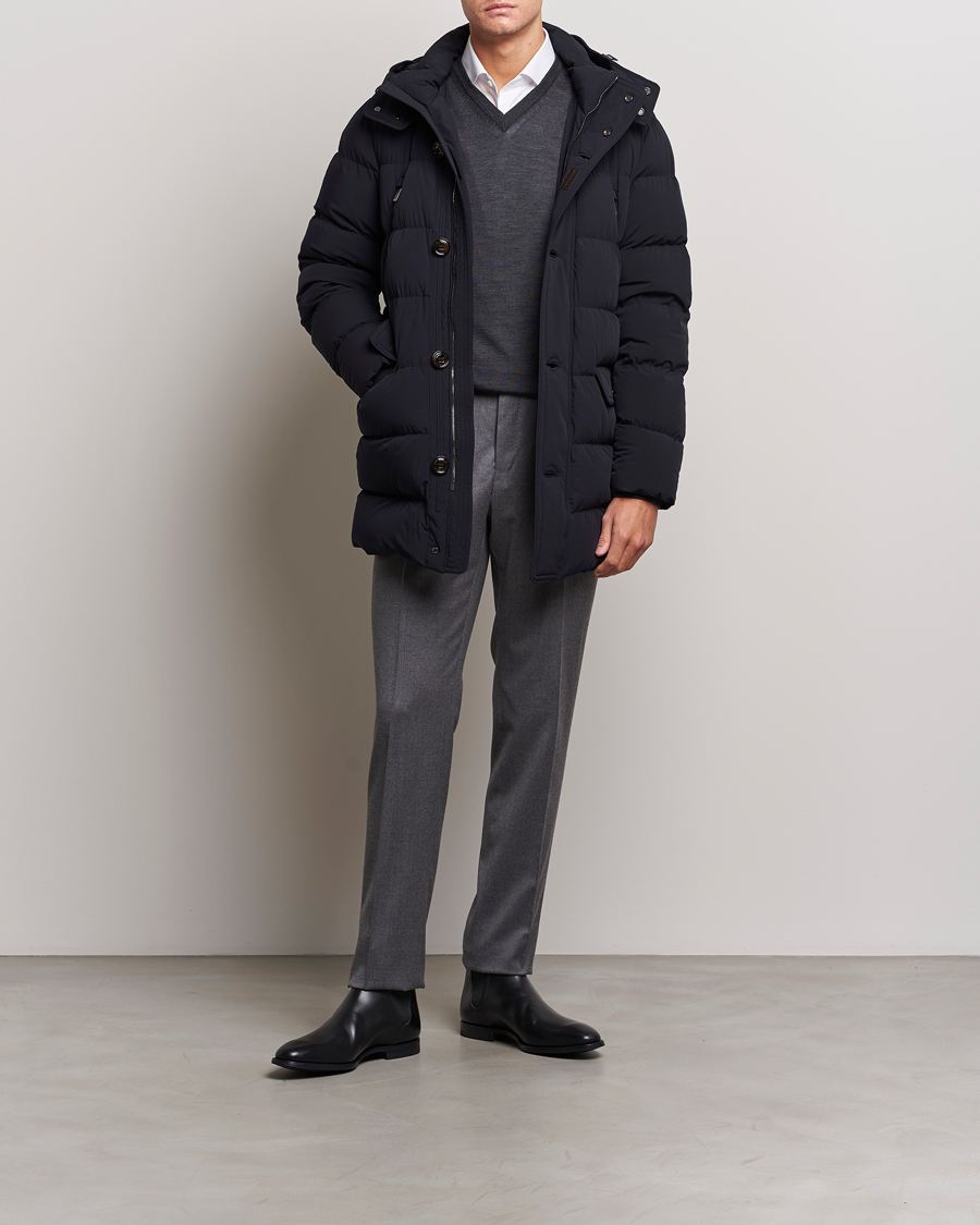 Herre | Jakker | MooRER | Gorner Water resistant Nylon Parka Navy