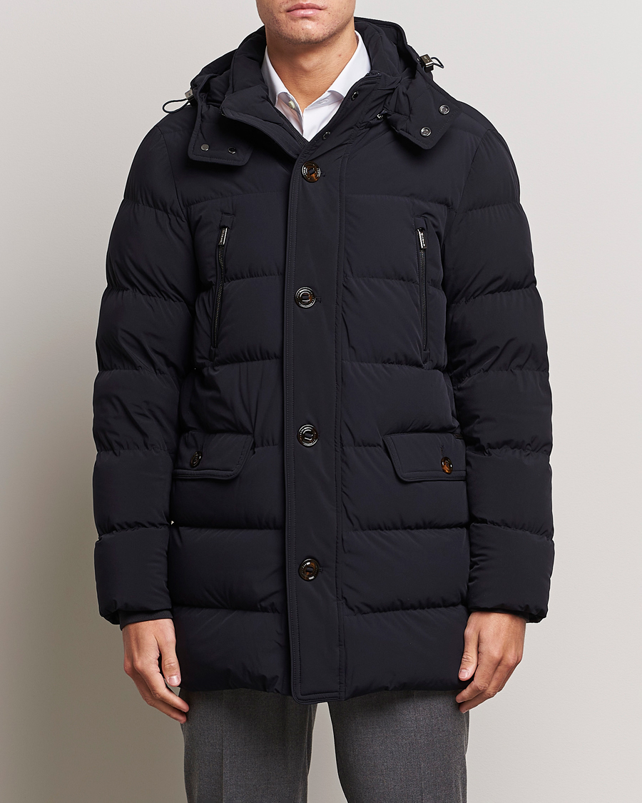 Herre | Parkas | MooRER | Gorner Water resistant Nylon Parka Navy