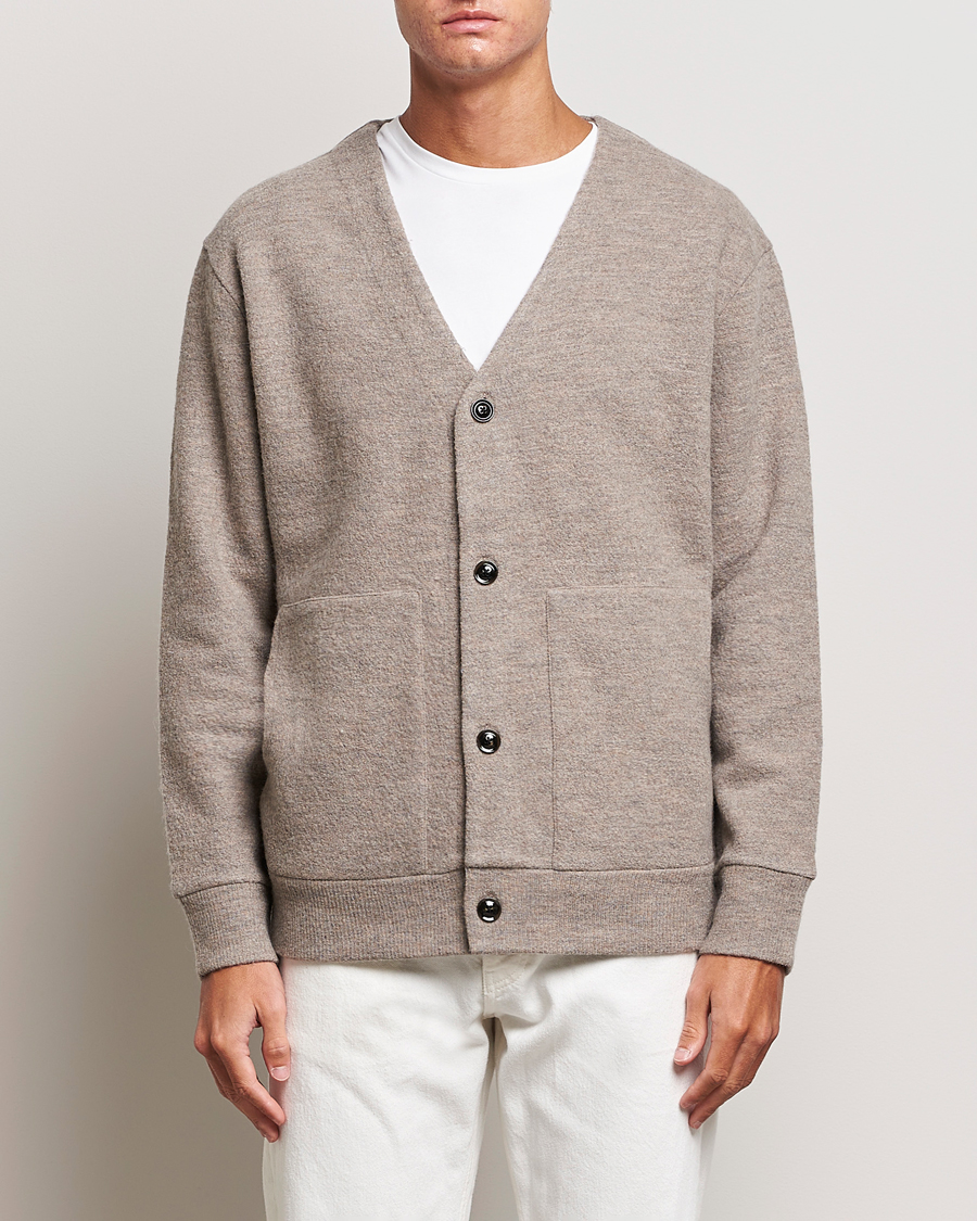 Herre | Cardigans | NN07 | Ice Boiled Wool Cardigan Khaki