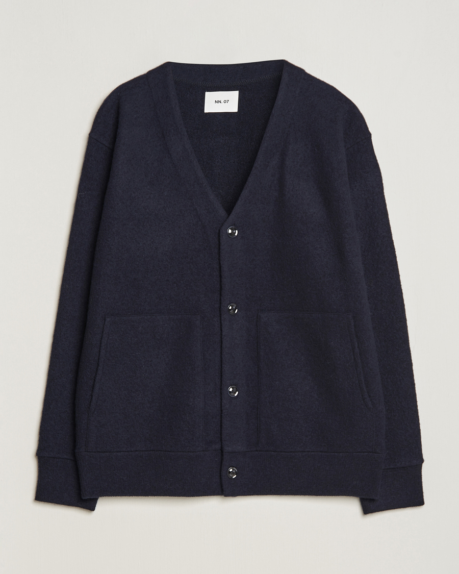 Herre | Trøjer | NN07 | Ice Boiled Wool Cardigan Navy Blue