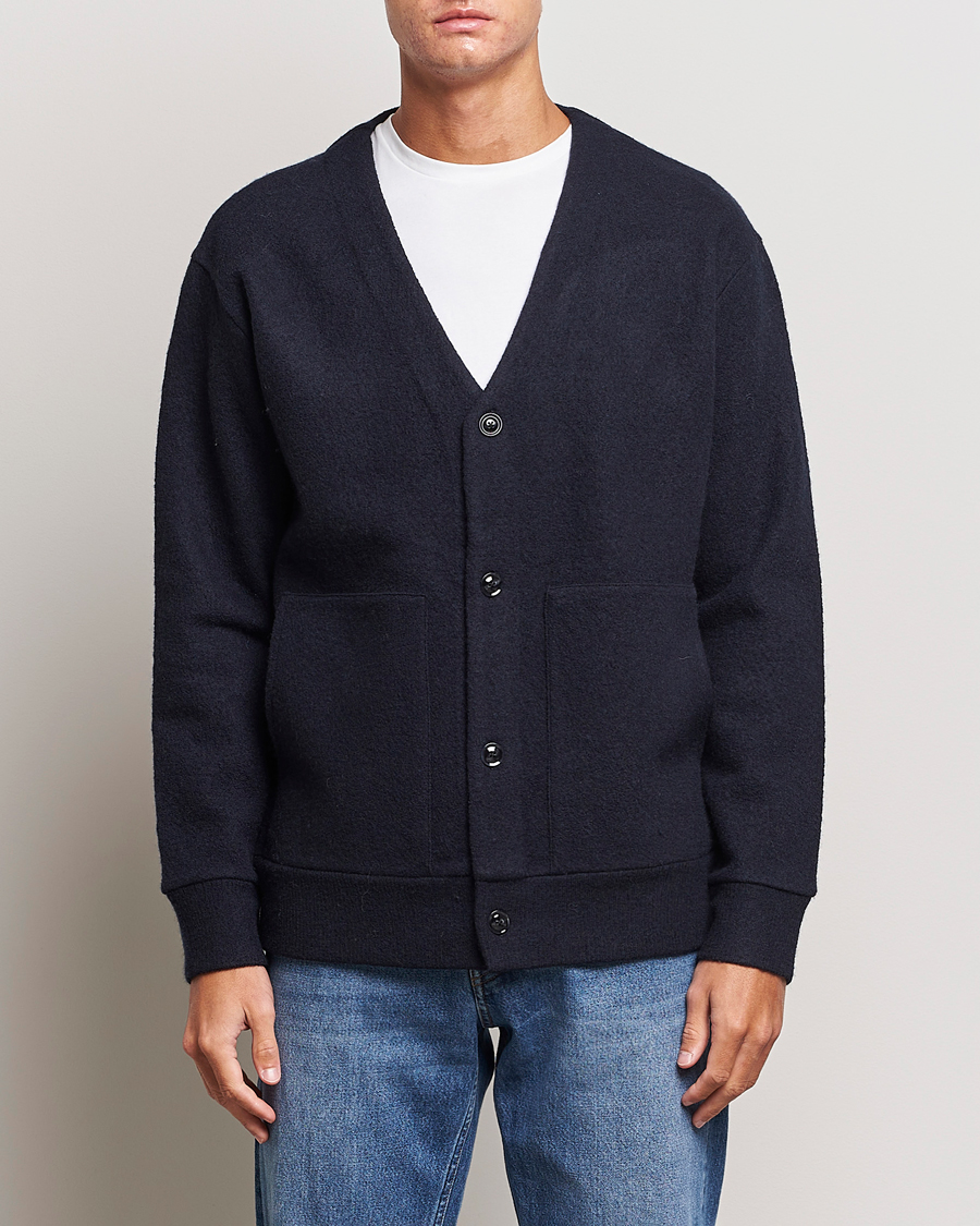 Herre | Trøjer | NN07 | Ice Boiled Wool Cardigan Navy Blue