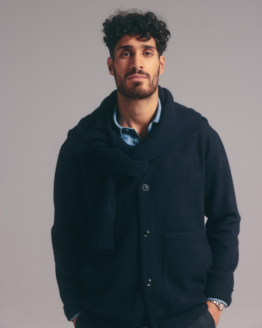 Herre | Trøjer | NN07 | Ice Boiled Wool Cardigan Navy Blue