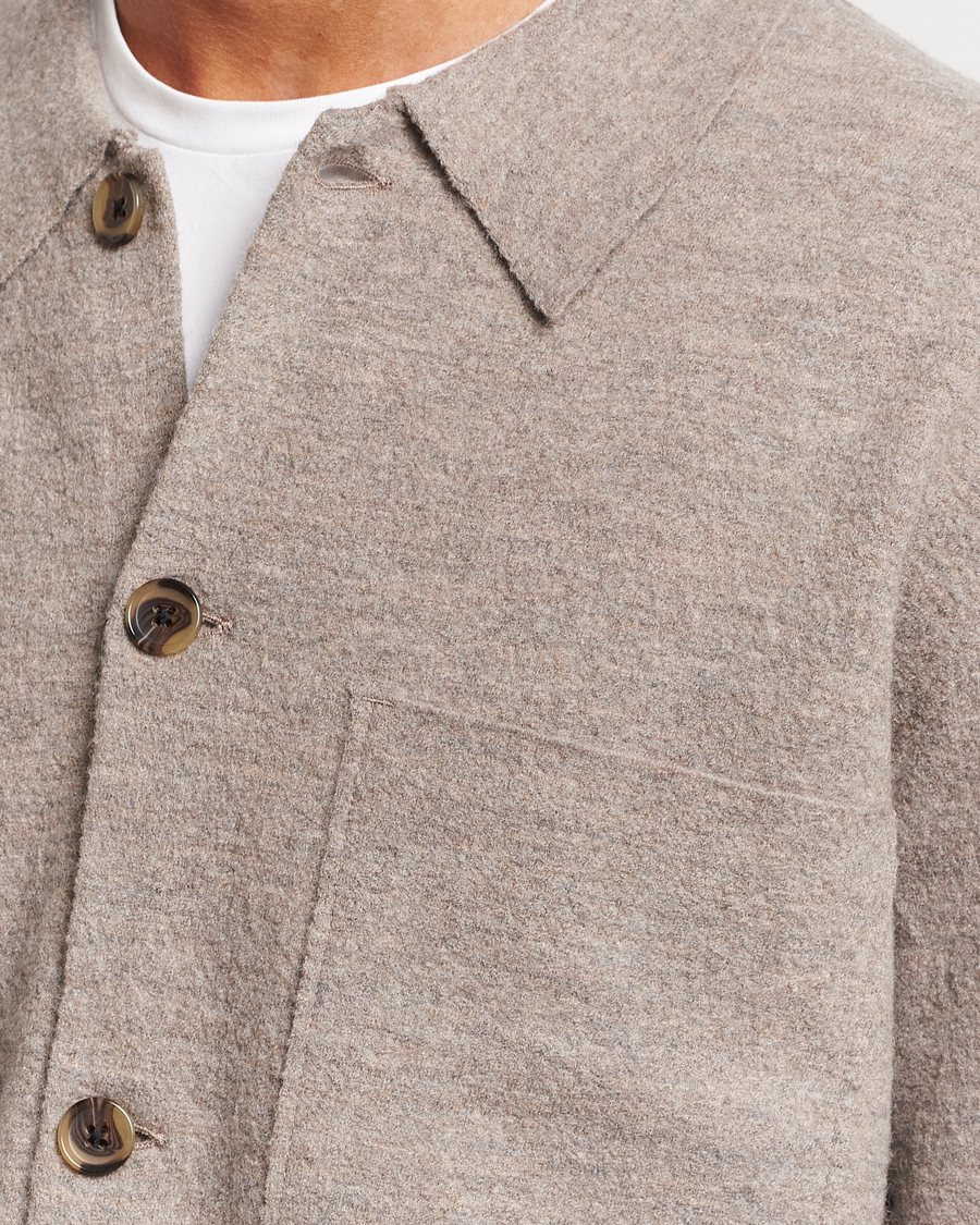 Herre | Trøjer | NN07 | Jonas Boiled Wool Cardigan Khaki