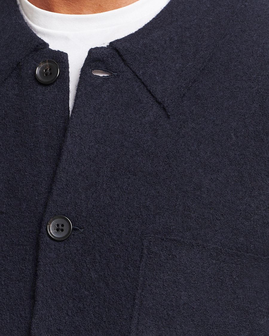 Herre | Trøjer | NN07 | Jonas Boiled Wool Cardigan Navy Blue