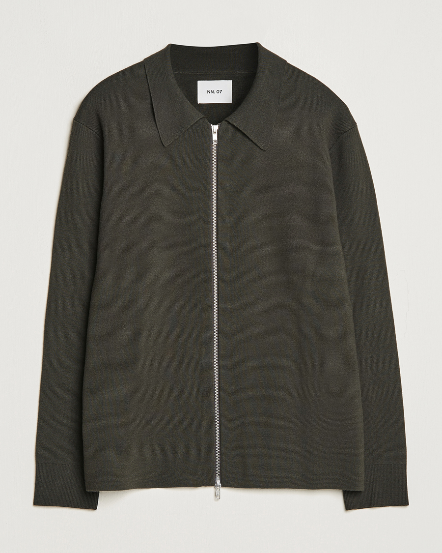 Herre | Trøjer | NN07 | Harald Knitted Full Zip Dark Green