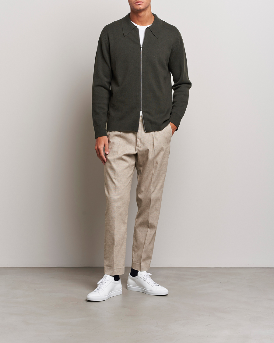 Herre | Trøjer | NN07 | Harald Knitted Full Zip Dark Green