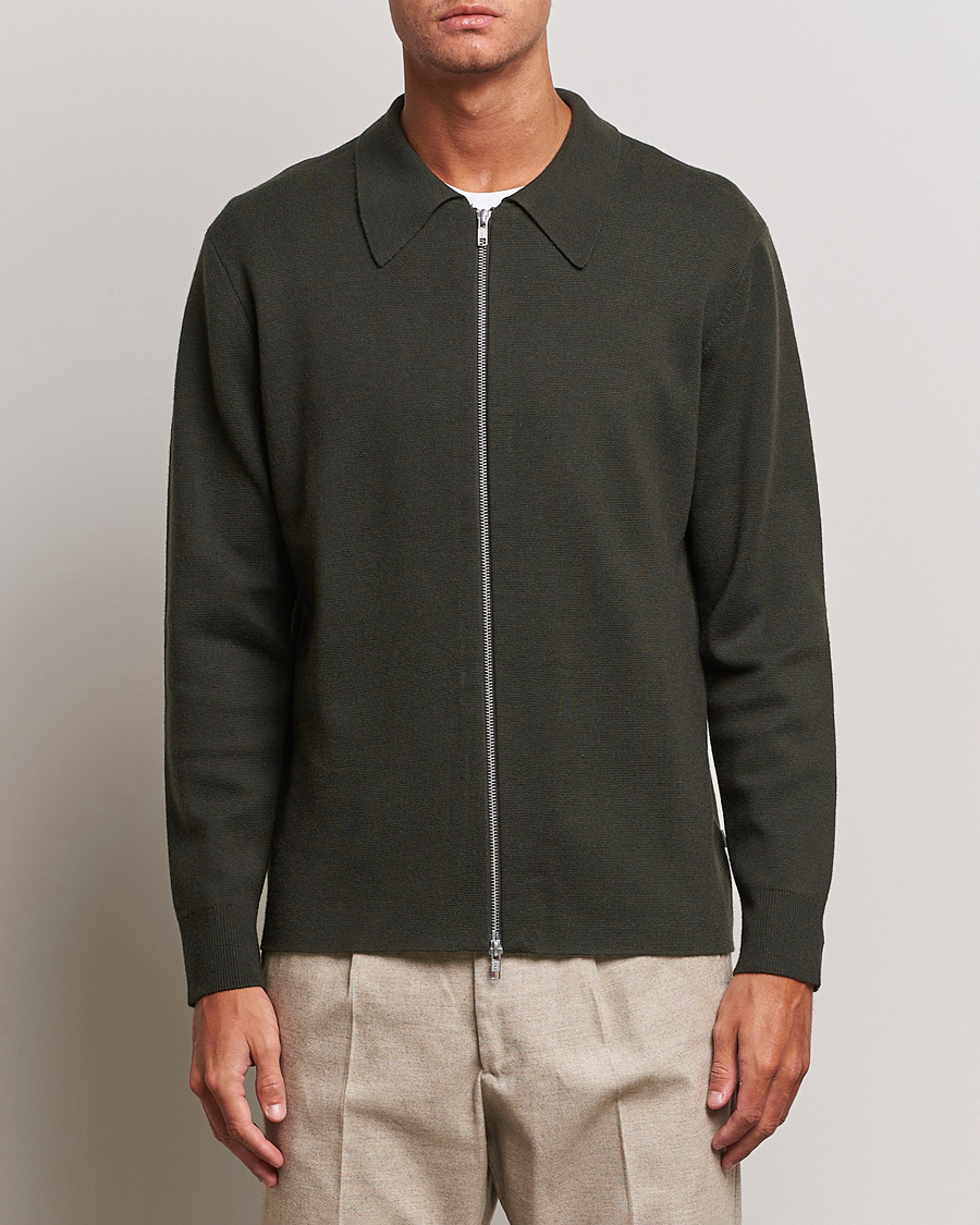 Herre | Trøjer | NN07 | Harald Knitted Full Zip Dark Green