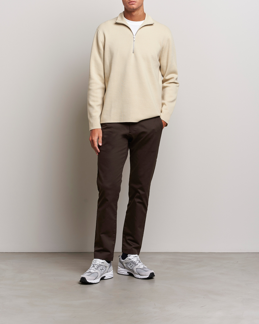 Herre | Trøjer | NN07 | Harald Cotton/Modal Half Zip Ecru