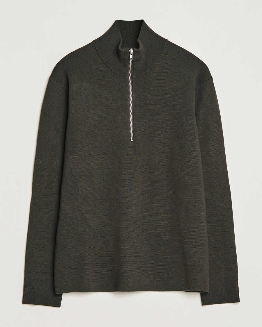 Herre | Trøjer | NN07 | Harald Cotton/Modal Half Zip Dark Army