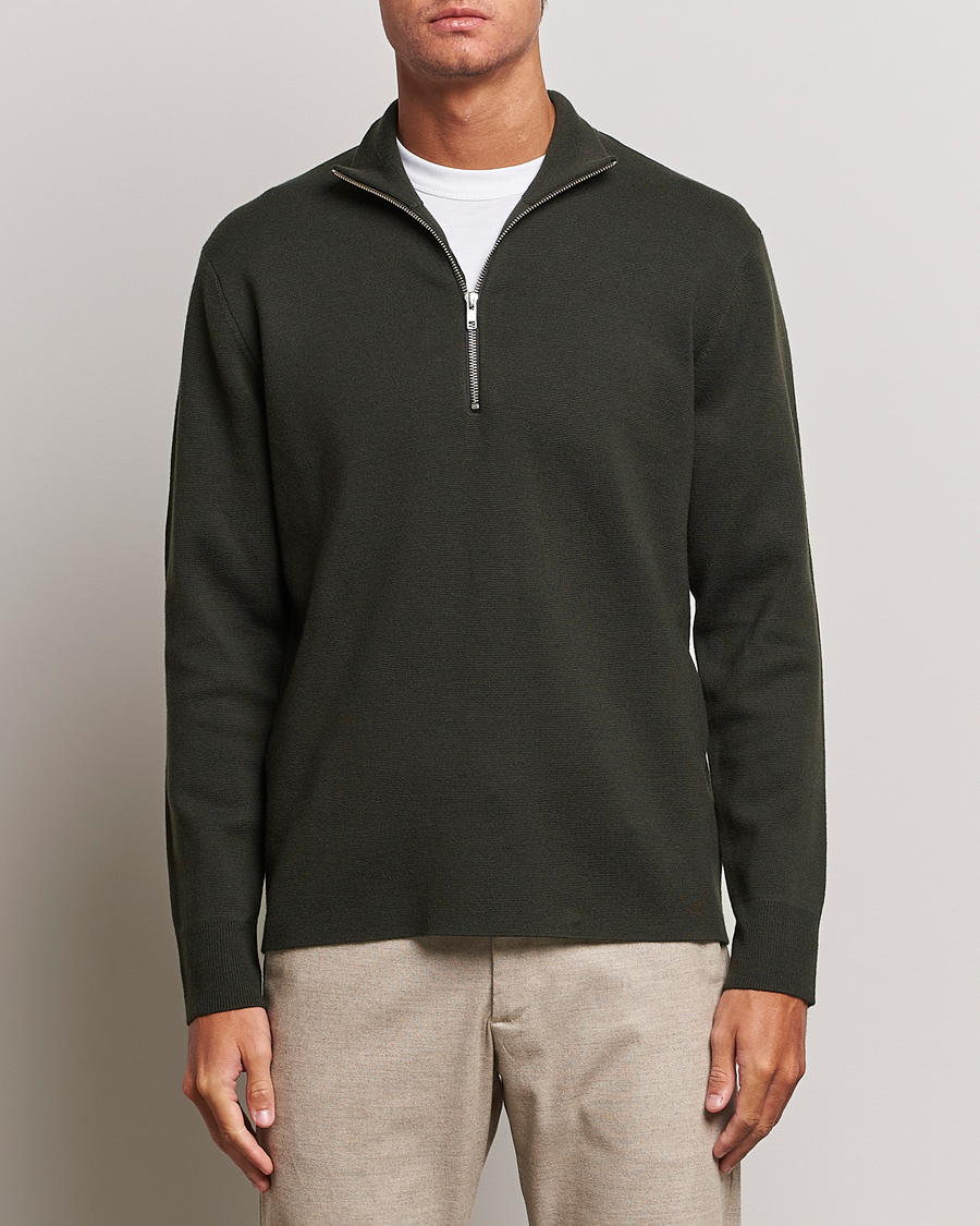 Herre | Trøjer | NN07 | Harald Cotton/Modal Half Zip Dark Army