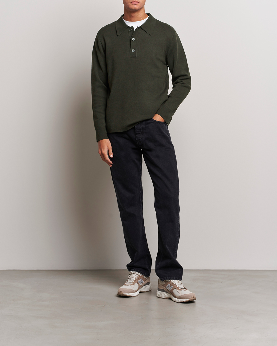 Herre | Trøjer | NN07 | Harald Knitted Polo Dark Green