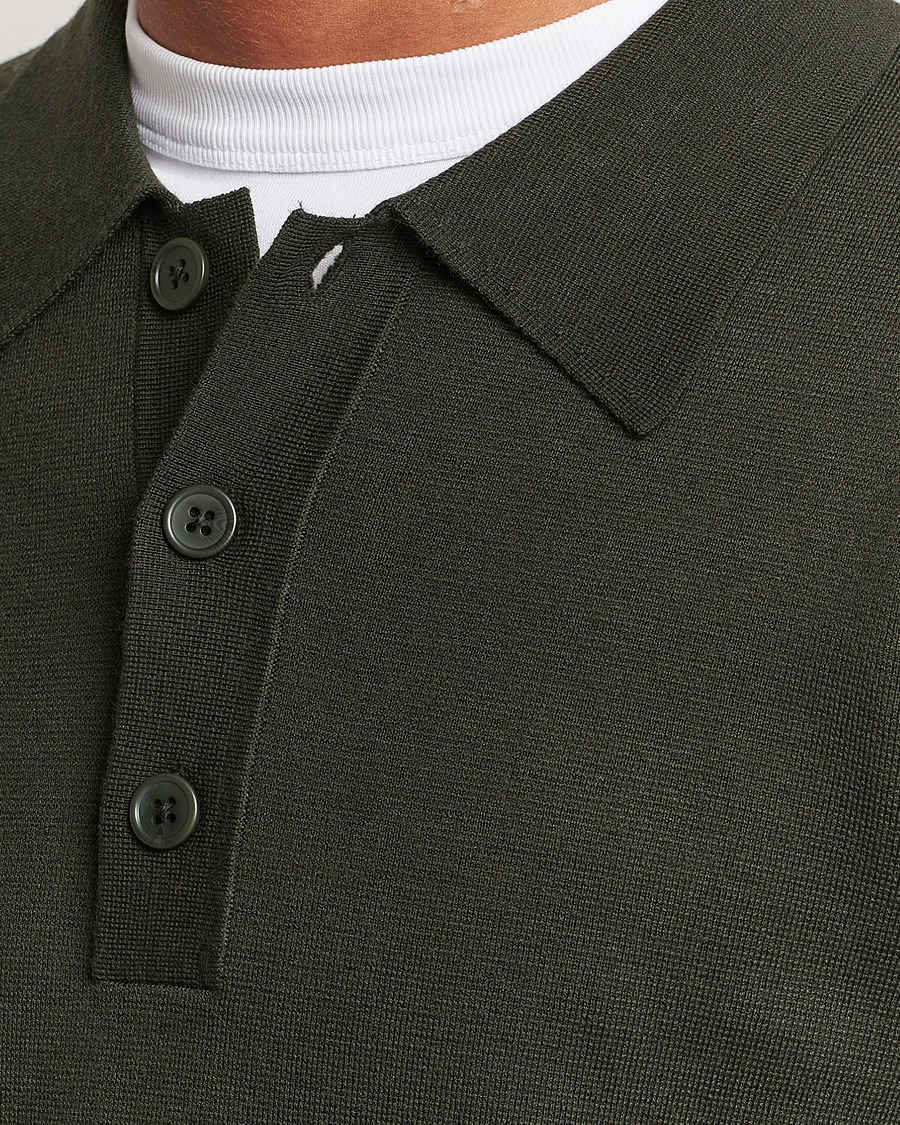 Herre | Trøjer | NN07 | Harald Knitted Polo Dark Green