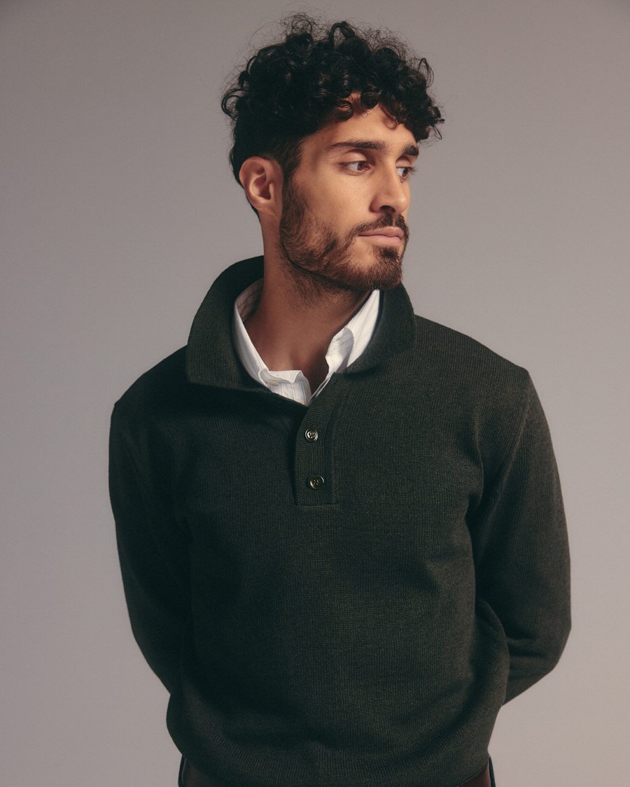 Herre | Trøjer | NN07 | Harald Knitted Polo Dark Green