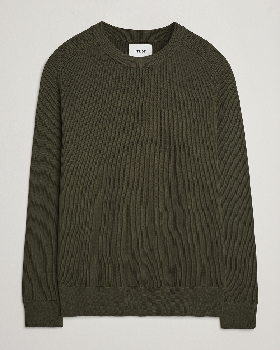 Herre | Trøjer | NN07 | Kevin Cotton Knitted Sweater Deep Green
