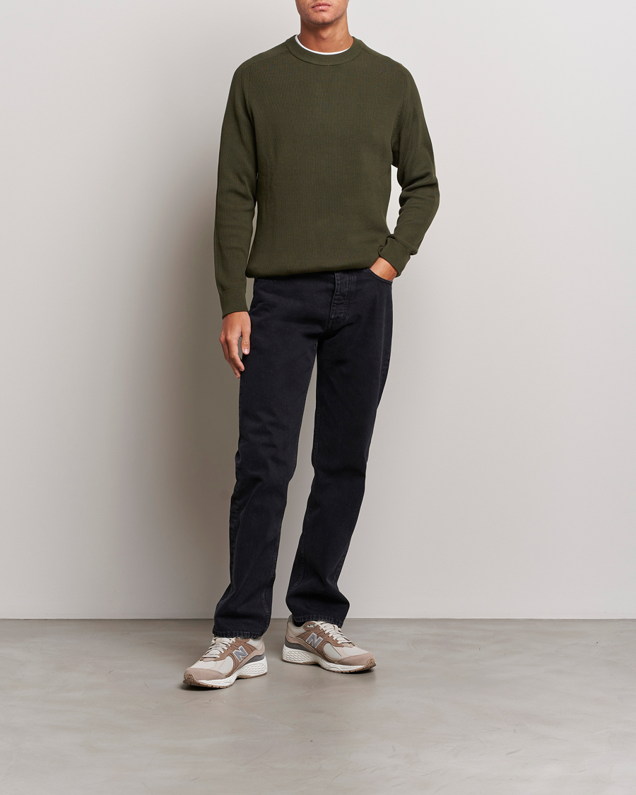 Herre | Trøjer | NN07 | Kevin Cotton Knitted Sweater Deep Green