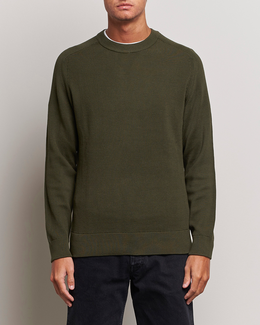 Herre | Trøjer | NN07 | Kevin Cotton Knitted Sweater Deep Green