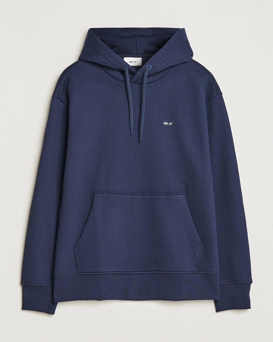 Herre | Trøjer | NN07 | Briggs Logo Hoodie Navy Blue