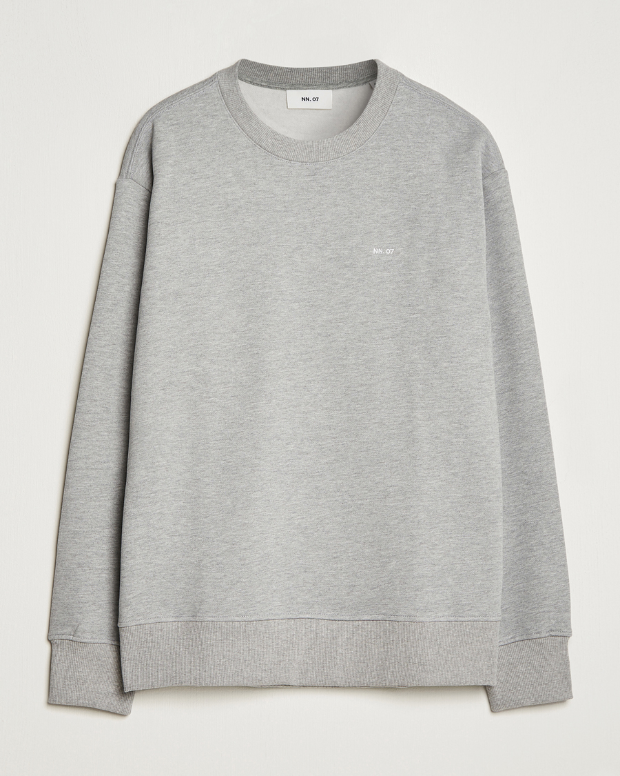 Herre | Trøjer | NN07 | Briggs Logo Crew Neck Sweatshirt Light Grey Melange