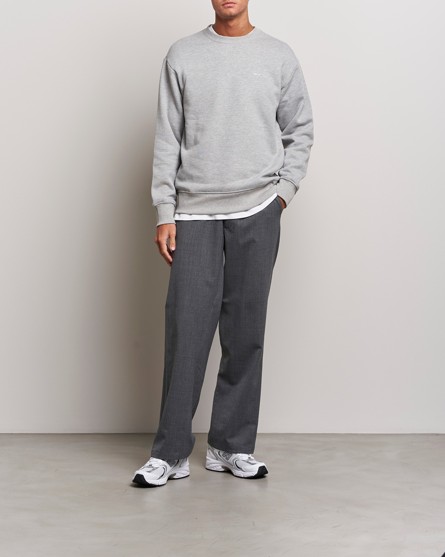 Herre | Trøjer | NN07 | Briggs Logo Crew Neck Sweatshirt Light Grey Melange