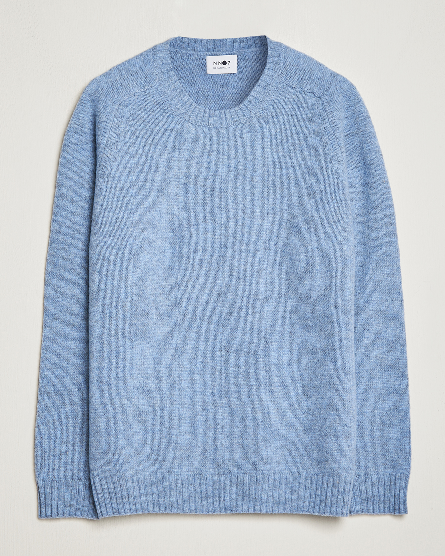 Herre | Trøjer | NN07 | Nathan Brushed Crew Neck Light Blue Melange