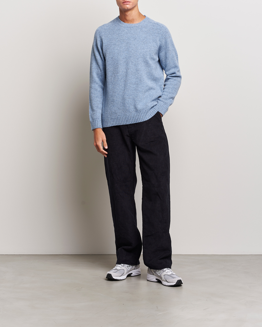 Herre | Trøjer | NN07 | Nathan Brushed Crew Neck Light Blue Melange