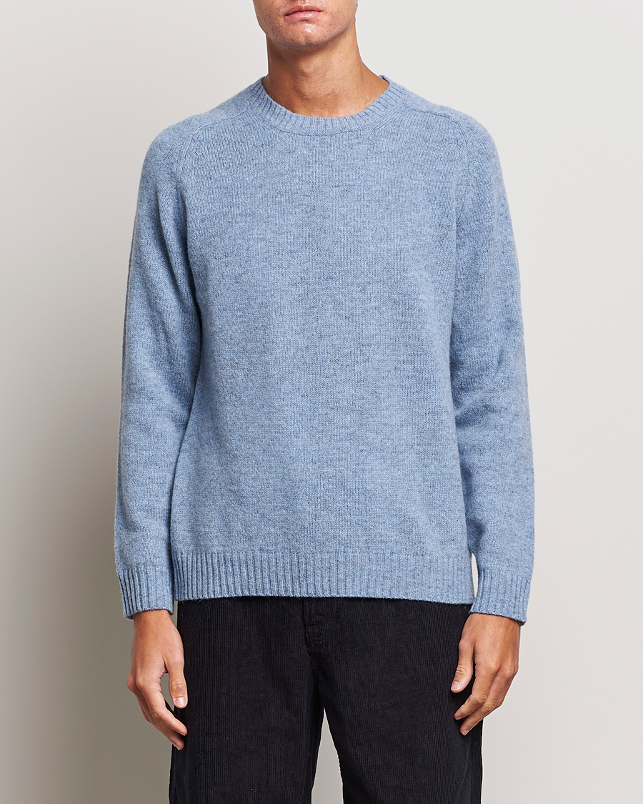 Herre | Trøjer | NN07 | Nathan Brushed Crew Neck Light Blue Melange