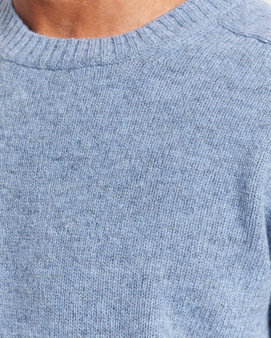 Herre | Trøjer | NN07 | Nathan Brushed Crew Neck Light Blue Melange