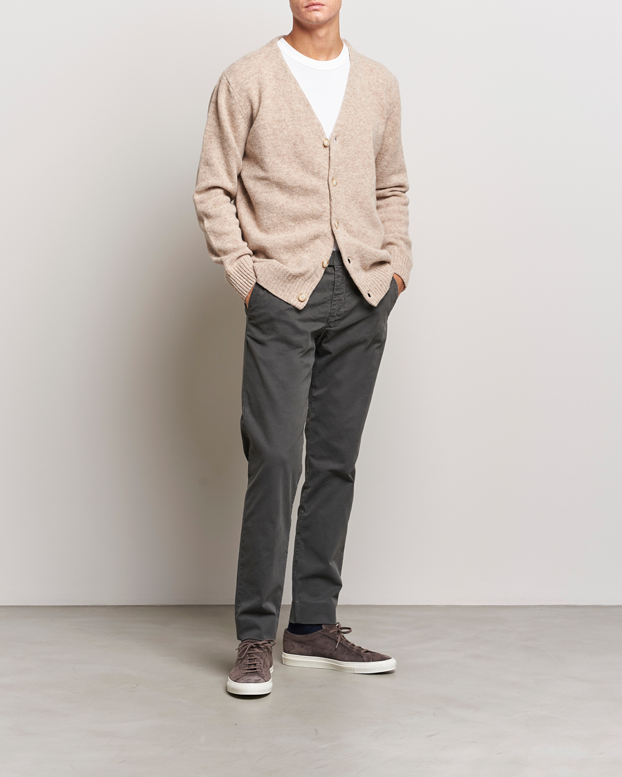 Herre | Trøjer | NN07 | Nathan Brushed Cardigan Khaki Melange