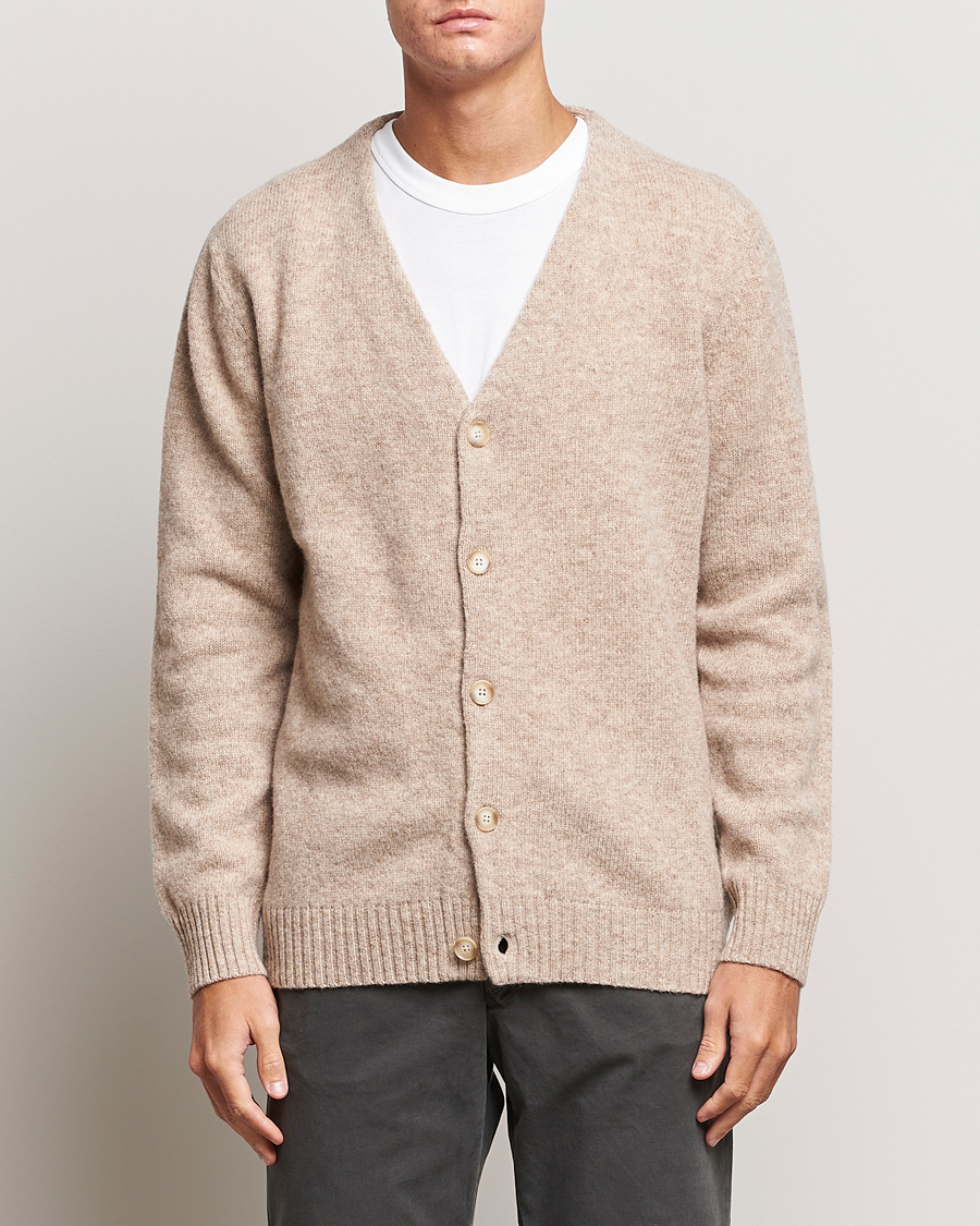 Herre | Trøjer | NN07 | Nathan Brushed Cardigan Khaki Melange