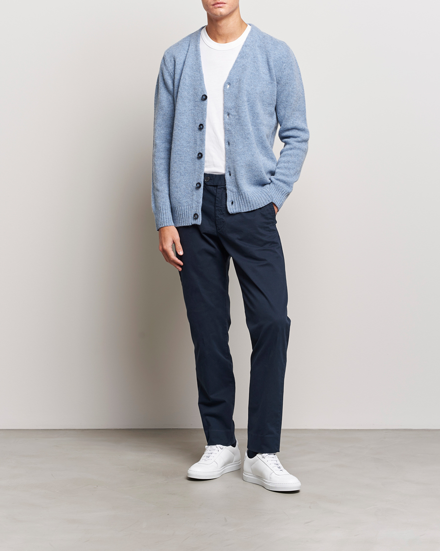 Herre | Trøjer | NN07 | Nathan Brushed Cardigan Light Blue Melange