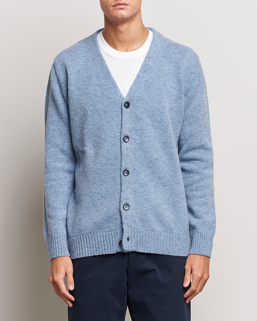 Herre | Trøjer | NN07 | Nathan Brushed Cardigan Light Blue Melange