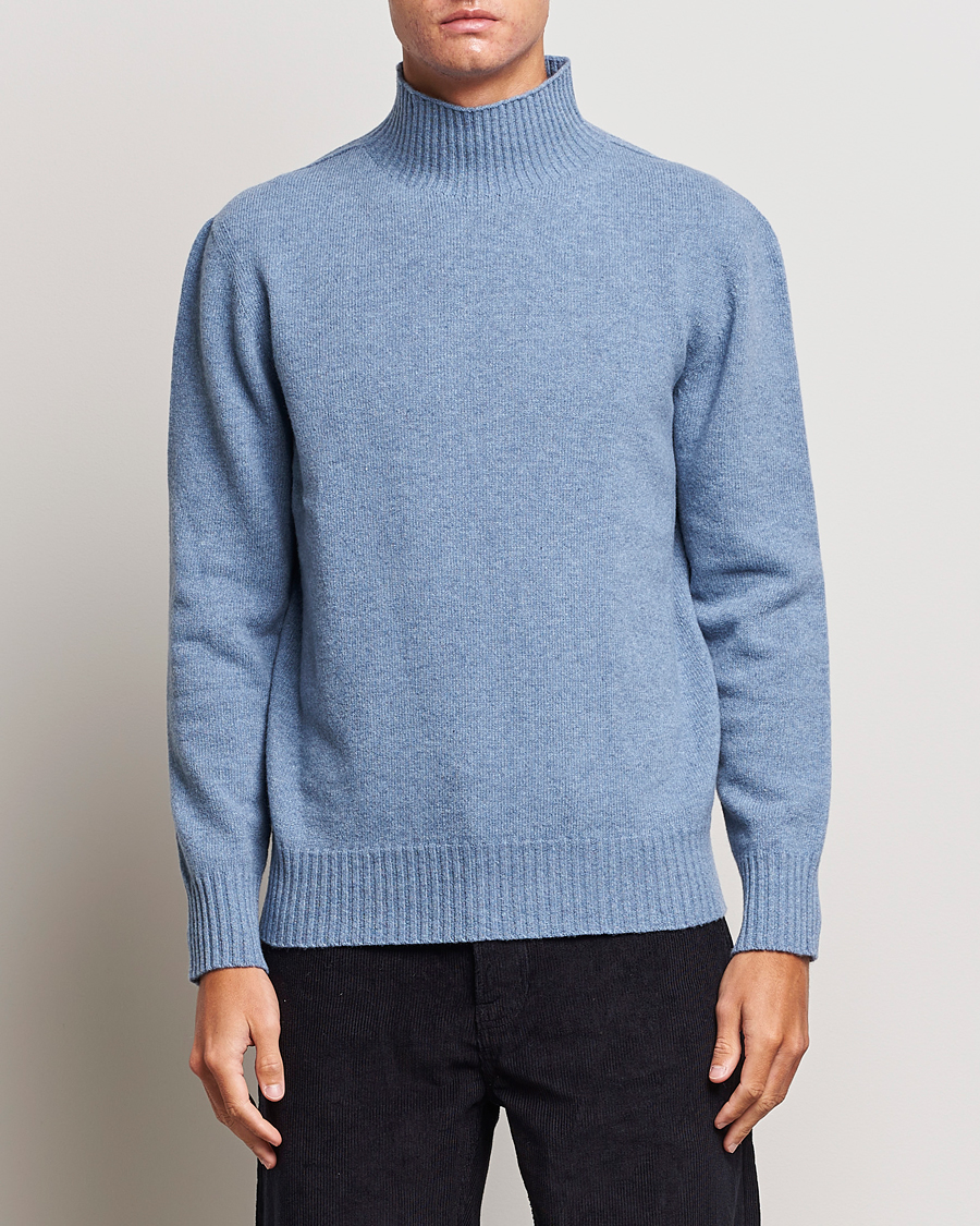 Herre | Rullekravetrøjer | NN07 | Clark Brushed Polo Dust Blue