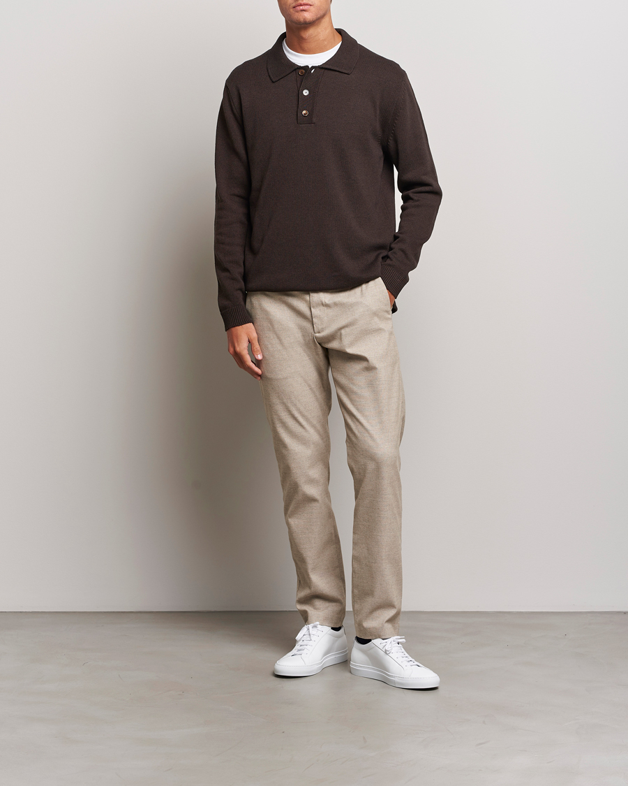 Herre | Trøjer | NN07 | Vito Knitted Polo Demitasse Brown