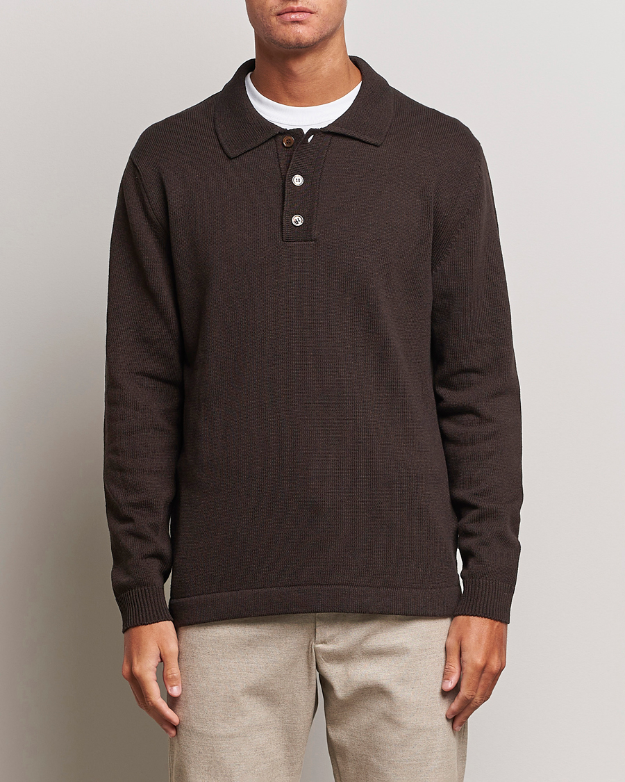 Herre | Trøjer | NN07 | Vito Knitted Polo Demitasse Brown