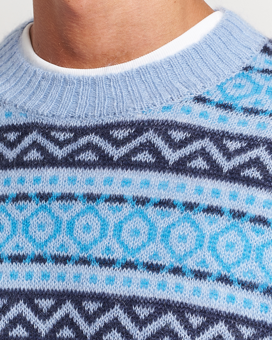 Herre | Trøjer | NN07 | Grant Wool Fairisle Sweater Light Blue