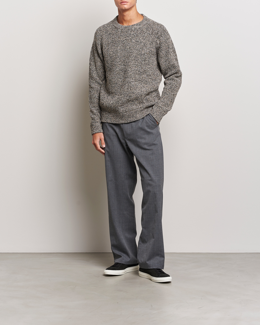 Herre | Trøjer | NN07 | Jacobo Heavy Knitted Sweater Khaki Melange