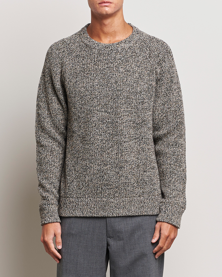 Herre | Trøjer | NN07 | Jacobo Heavy Knitted Sweater Khaki Melange