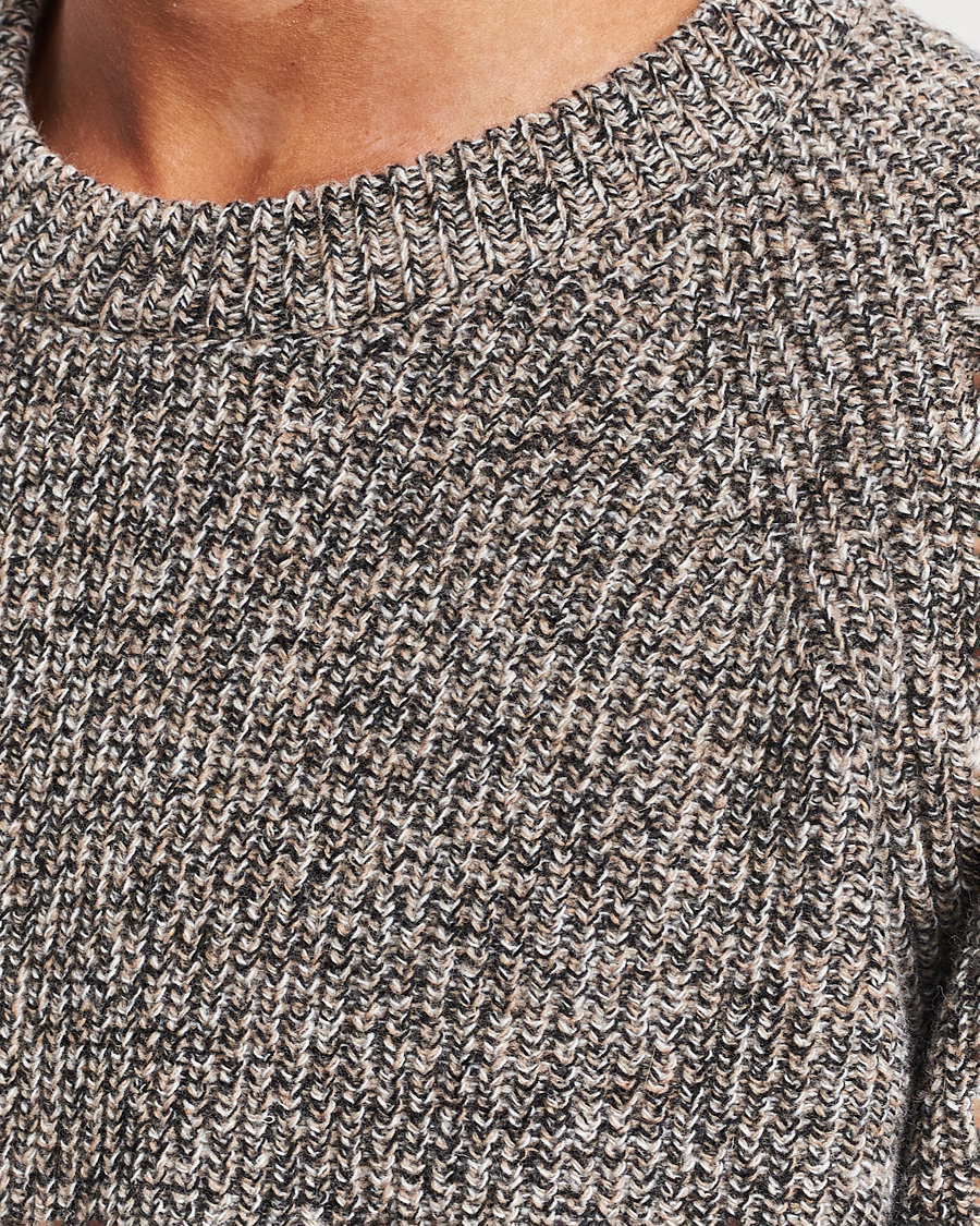 Herre | Trøjer | NN07 | Jacobo Heavy Knitted Sweater Khaki Melange