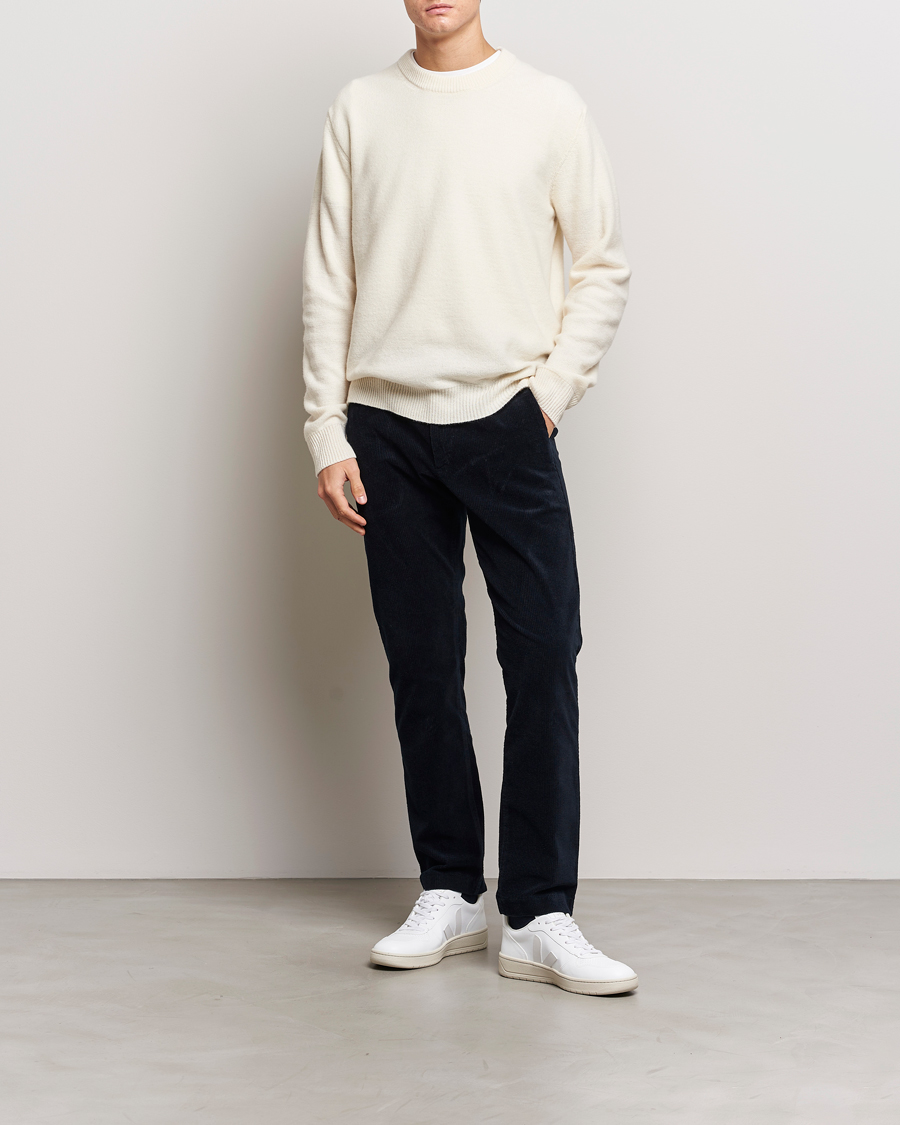 Herre | Trøjer | NN07 | Nigel Lambswool Knitted Crew Neck Ecru