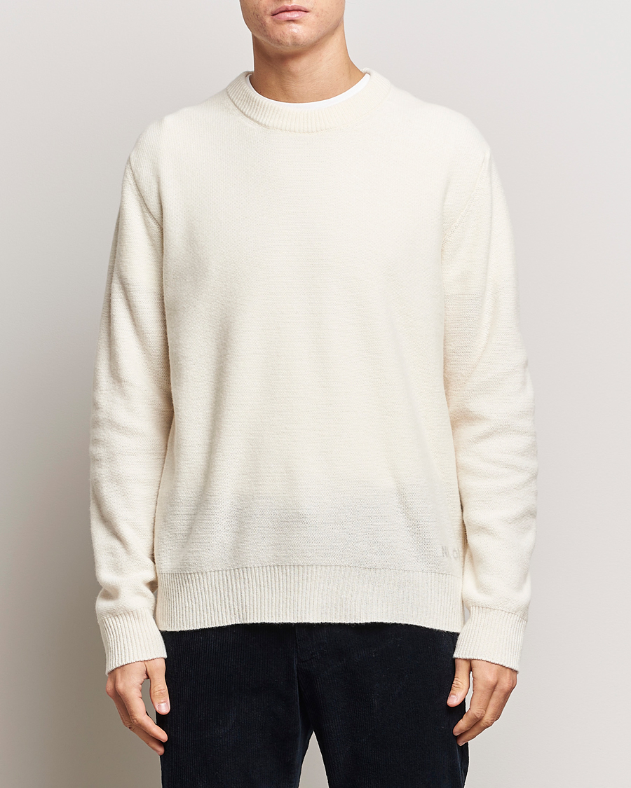 Herre | Trøjer | NN07 | Nigel Lambswool Knitted Crew Neck Ecru