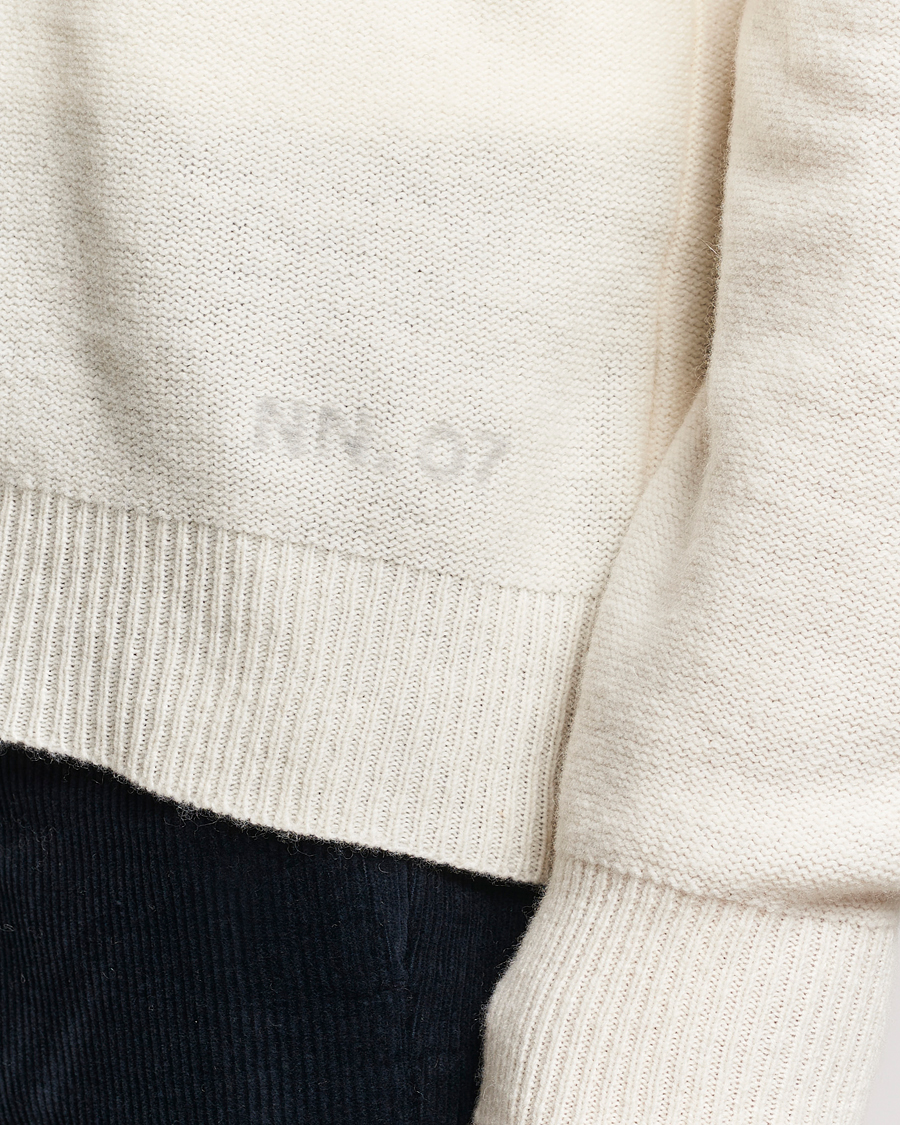Herre | Trøjer | NN07 | Nigel Lambswool Knitted Crew Neck Ecru