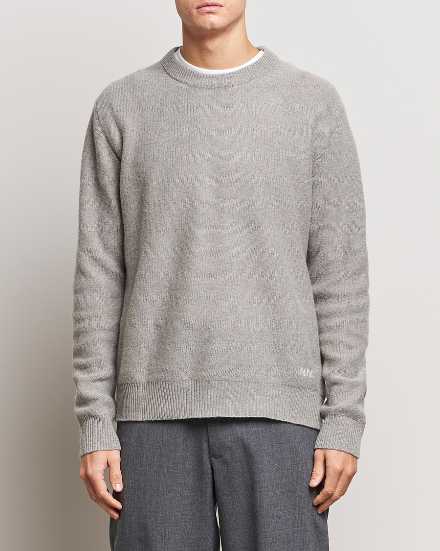 Herre | Trøjer | NN07 | Nigel Lambswool Crew Neck Pullover Light Grey Melange