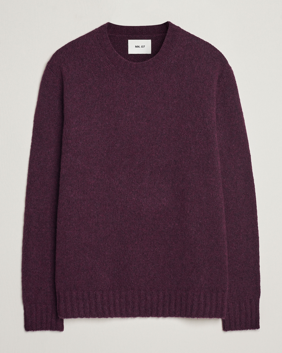 Herre | Trøjer | NN07 | Lee Brushed Wool Crew Neck Plum