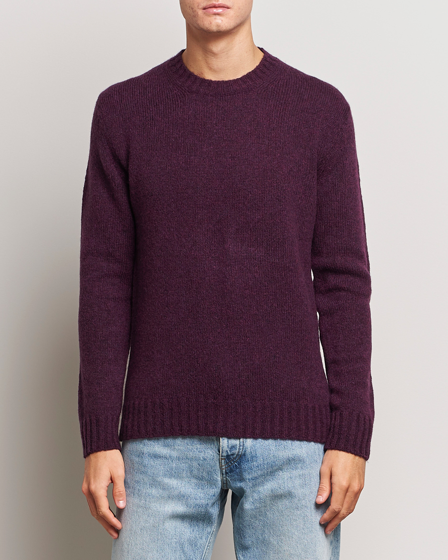 Herre | Trøjer | NN07 | Lee Brushed Wool Crew Neck Plum