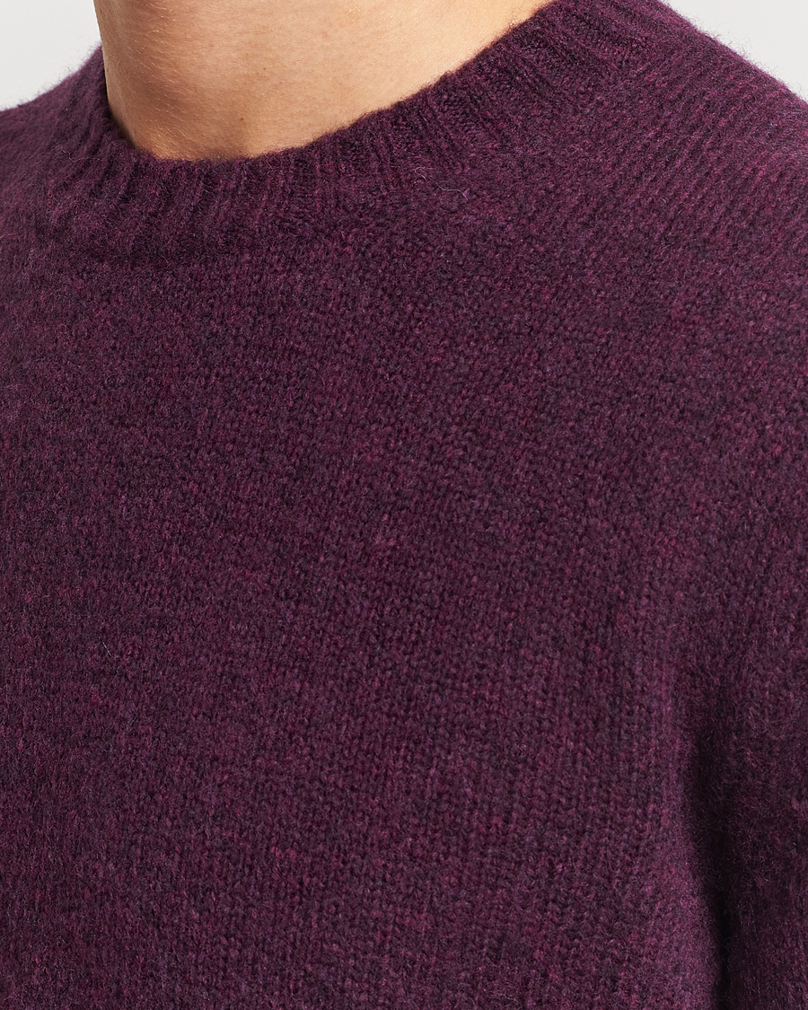 Herre | Trøjer | NN07 | Lee Brushed Wool Crew Neck Plum