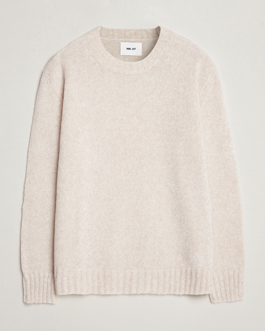Herre | Trøjer | NN07 | Lee Brushed Wool Crew Neck Oat