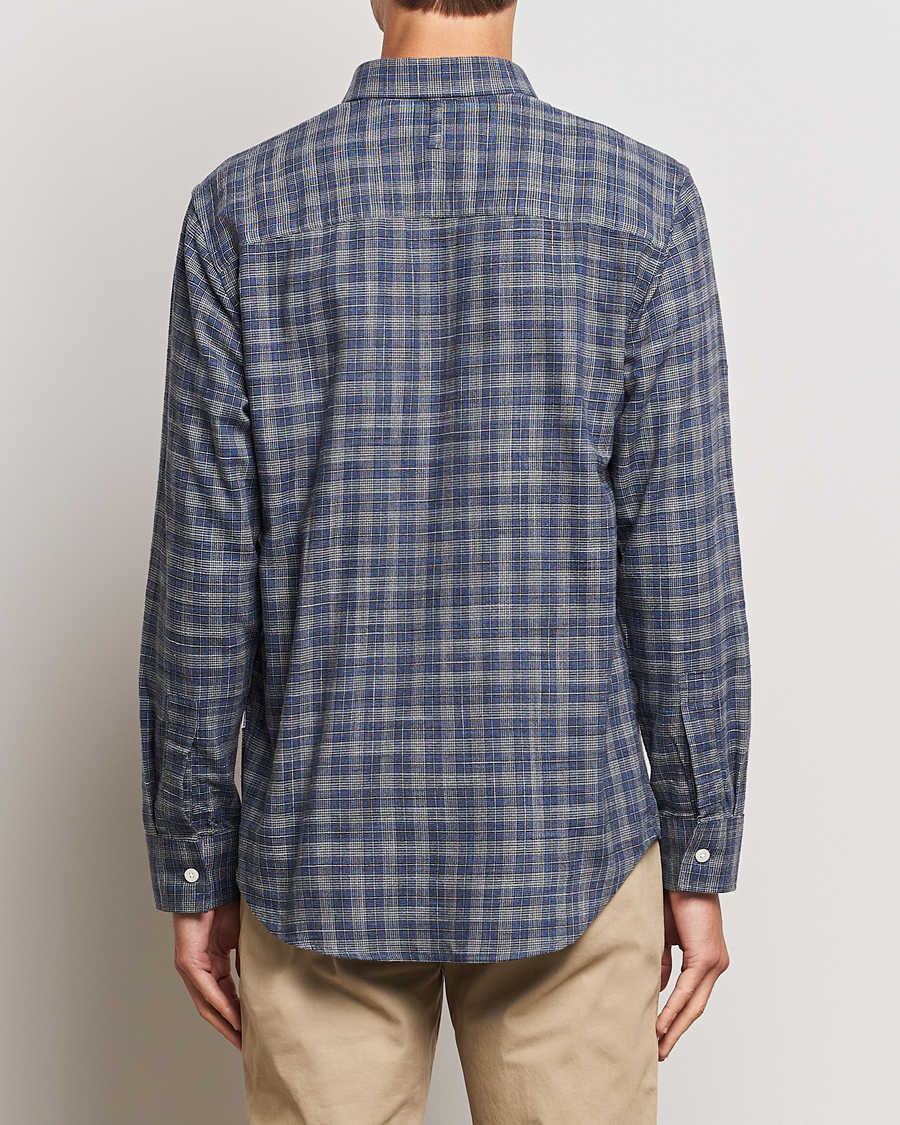 Herre | Skjorter | NN07 | Cohen Brushed Flannel Checked Shirt Navy Blue
