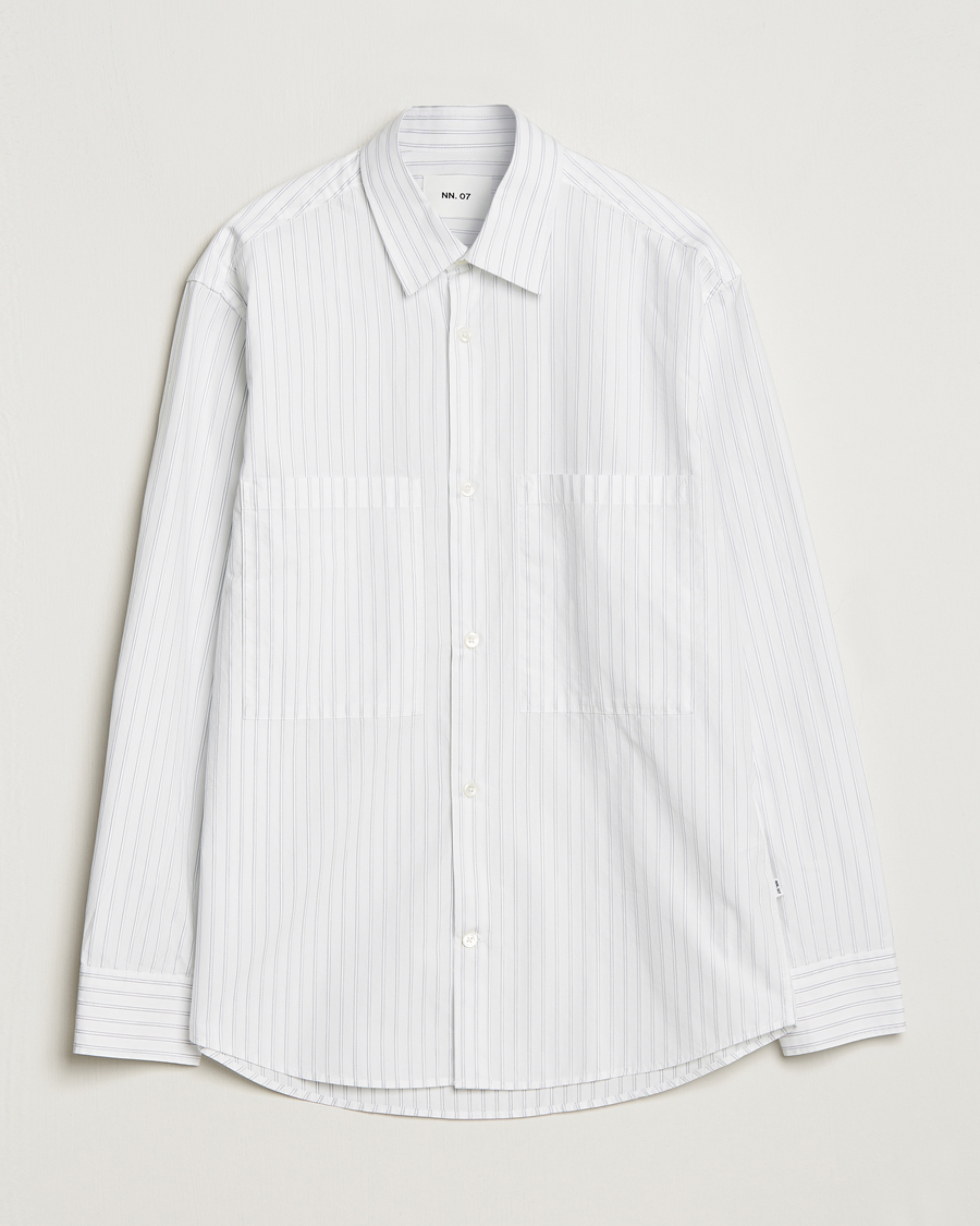 Herre | Skjorter | NN07 | Freddie Poplin Striped Shirt White/Black