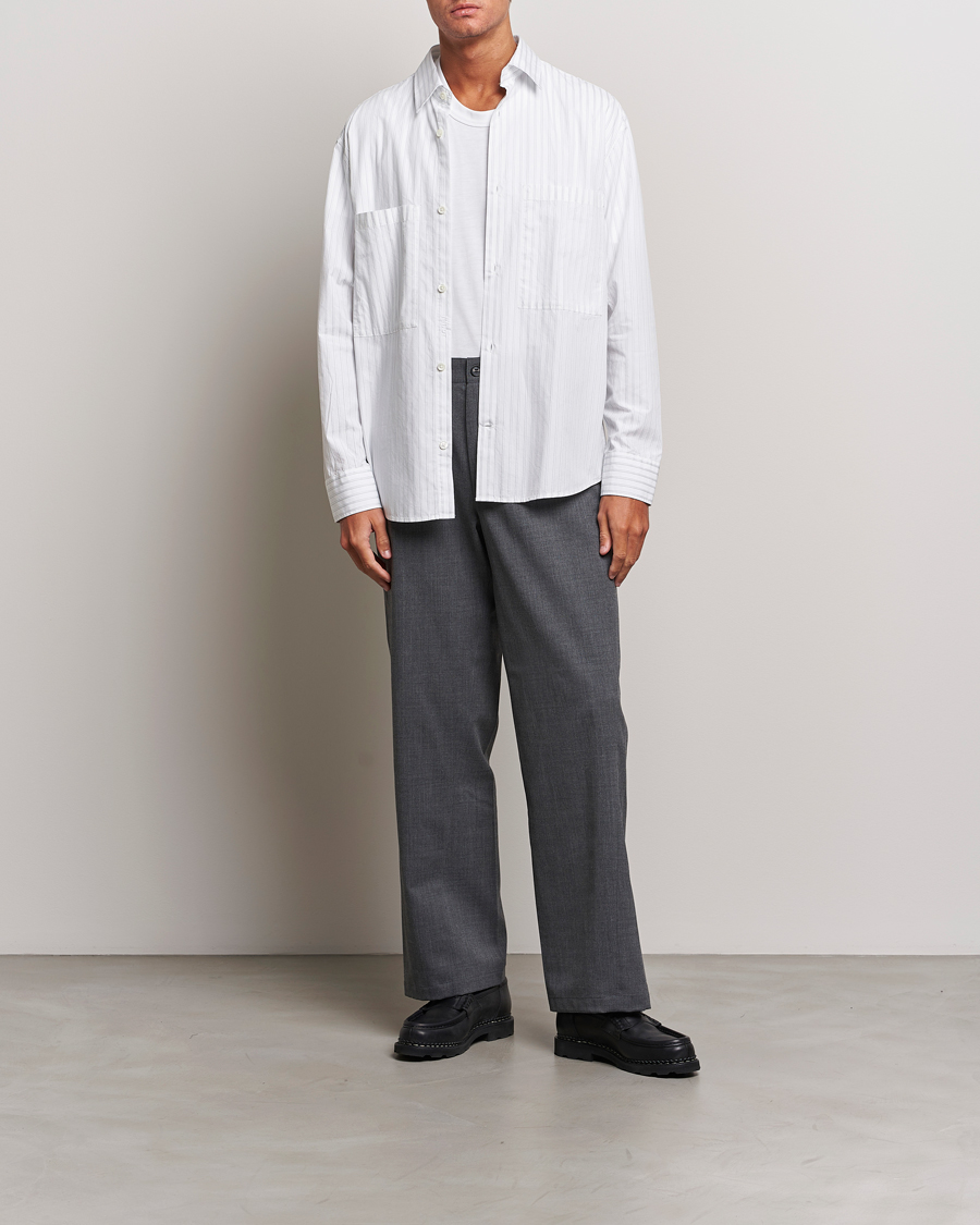 Herre | Skjorter | NN07 | Freddie Poplin Striped Shirt White/Black