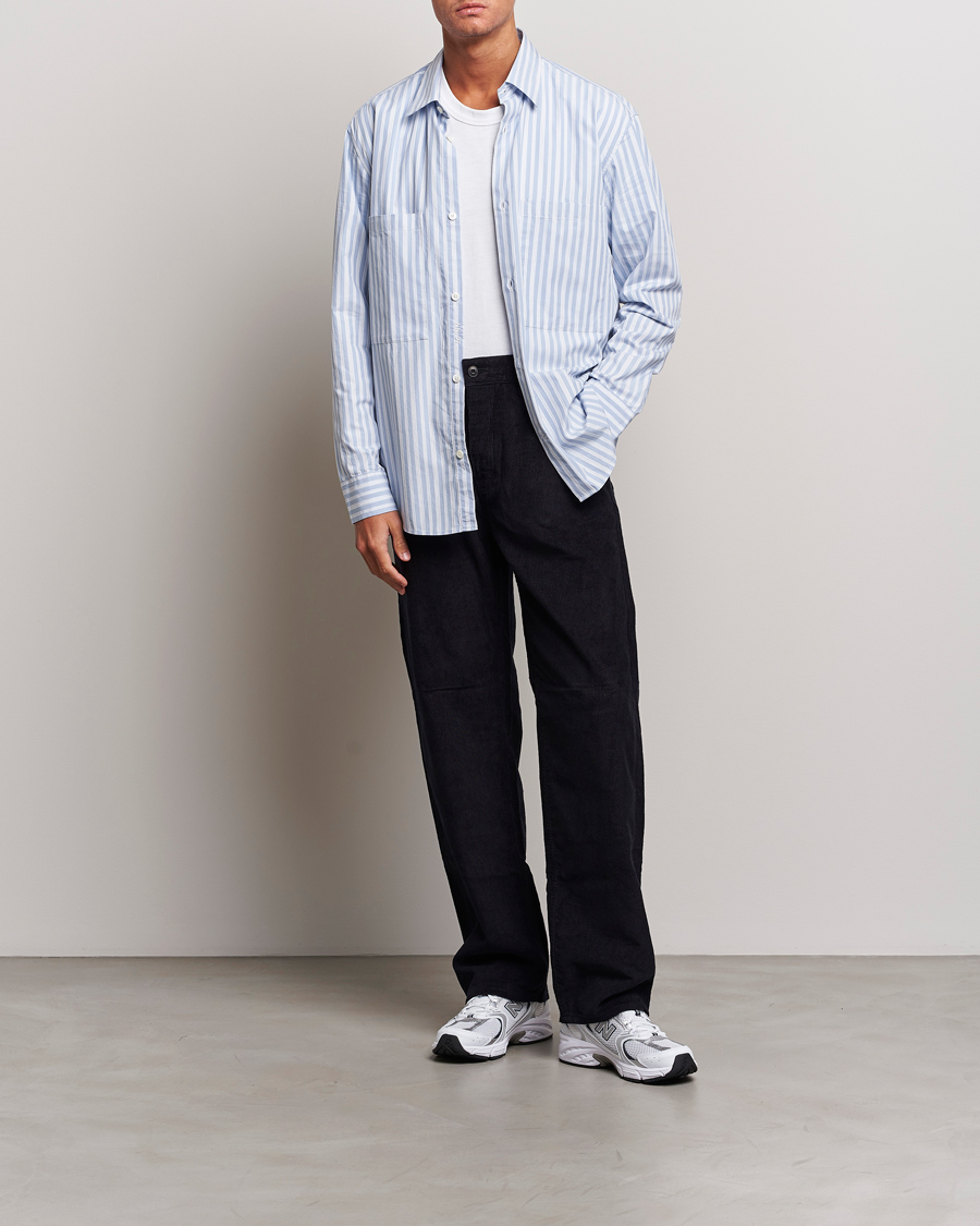 Herre | Skjorter | NN07 | Freddie Poplin Striped Shirt Blue/White